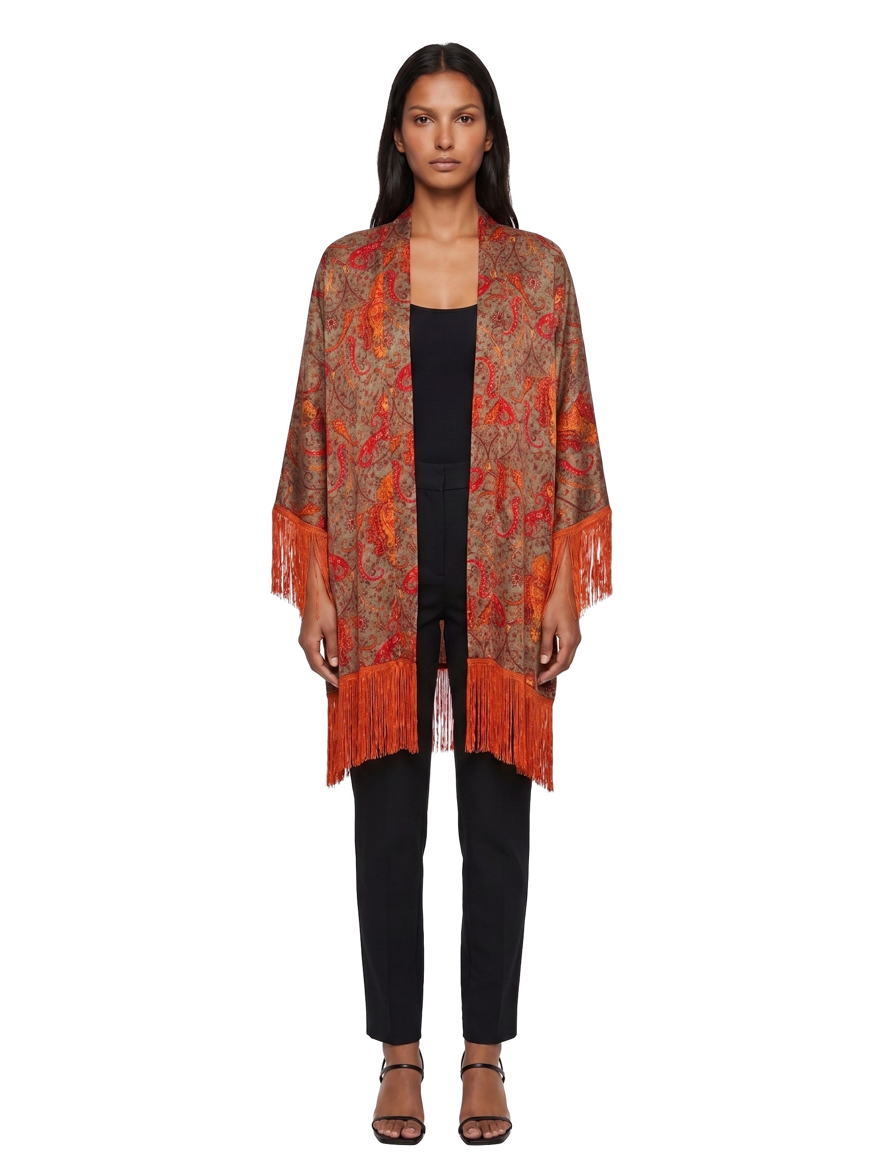 Flame Fringe Kimono