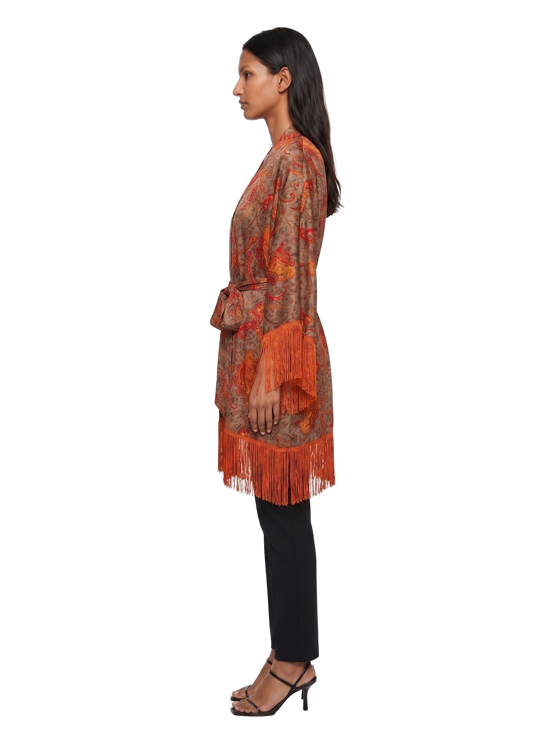 Flame Fringe Kimono