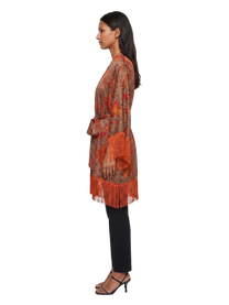 Flame Fringe Kimono